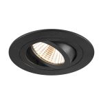 SLV New Tria 75 Spot Aluminium Schwarz Rund 8.3W 705lm 38D - 927 Extra Warmweiß | Ausschnitt 75mm -  Höchste Farbwiedergabe - Dimmbar 